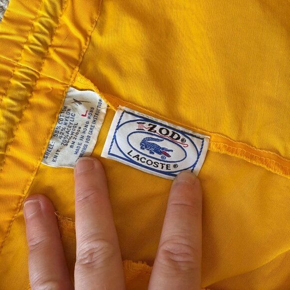 Izod Lacoste Yellow Nylon Joggers – Men’s L – Vintage Prep Streetwear - Picture 3 of 6